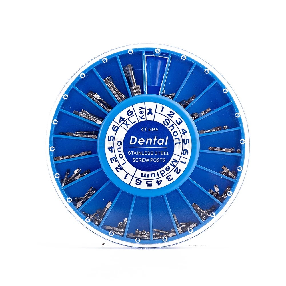 120Pcs Dental Screw Post Kit Gold & Silver Plated Titanium Conical Root Canal Pins for Core Reconstruction