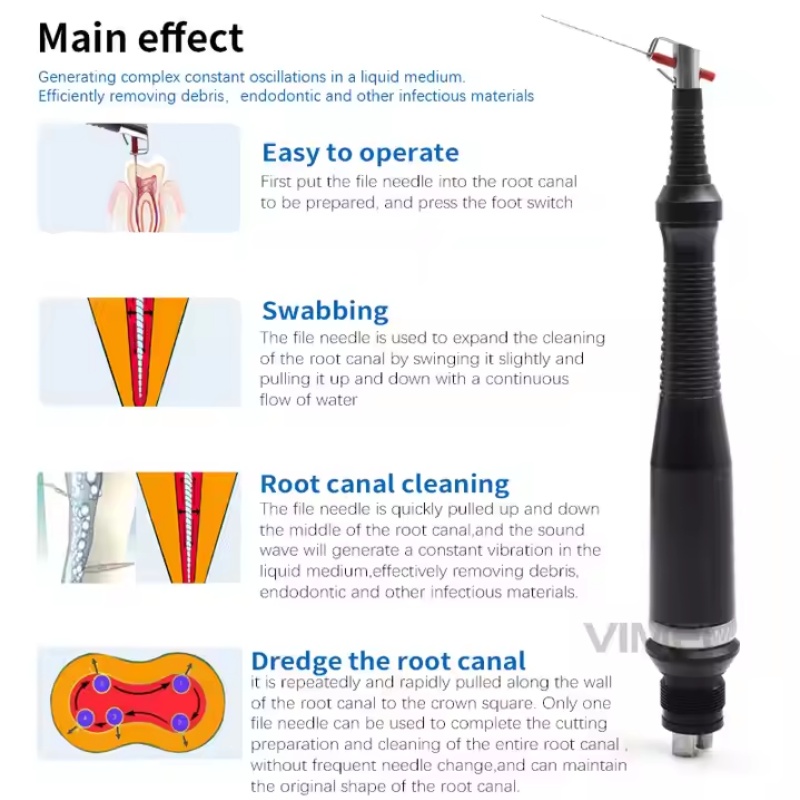 Dental Handpieces Super Sonic Air Driven Endo System Endodontic Handpiece Files 4Hole