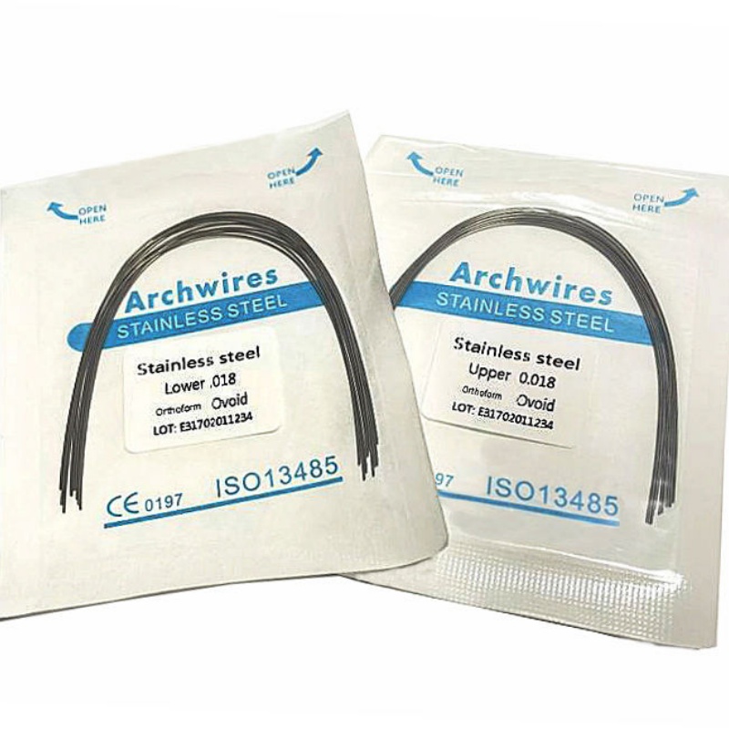Premium Dental Stainless Steel Orthodontic Arch Wires Round & Rectangular Natural Form for Upper Lower