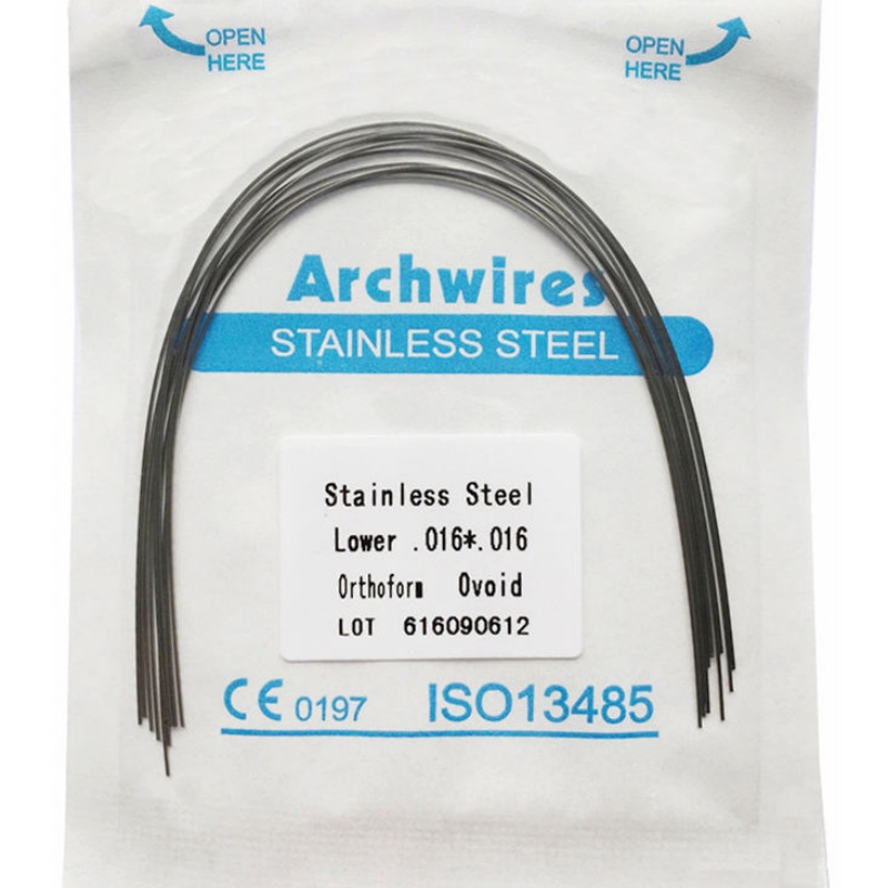 Premium Dental Stainless Steel Orthodontic Arch Wires Round & Rectangular Natural Form for Upper Lower