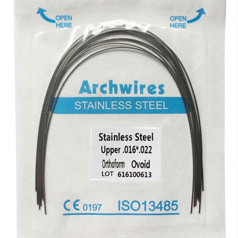 Premium Dental Stainless Steel Orthodontic Arch Wires Round & Rectangular Natural Form for Upper Lower
