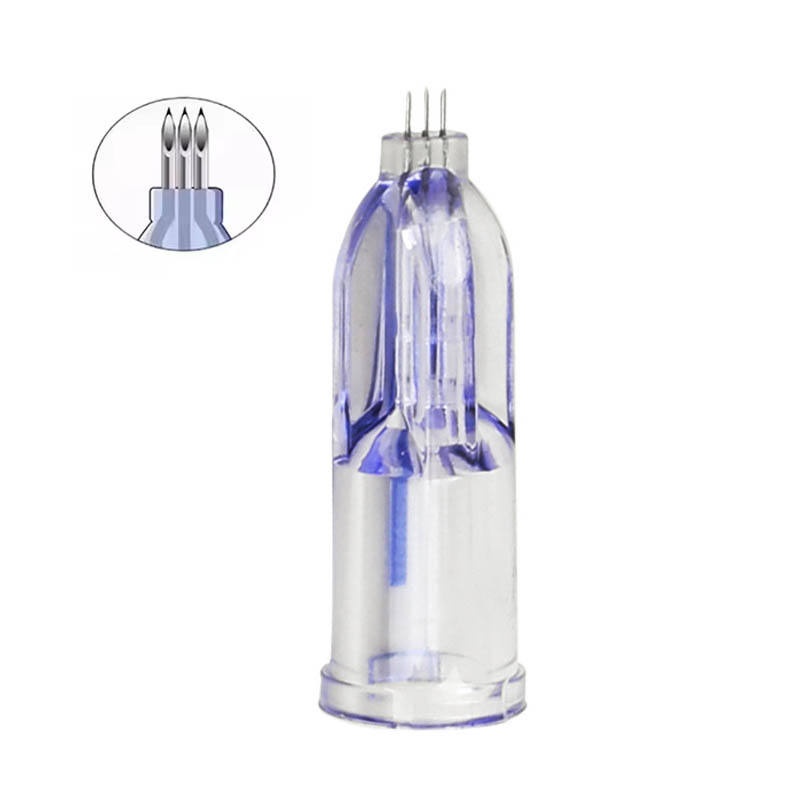 20Pcs Crystal 3Pin Micro Needle Tips 34G Three Needles Cartridge for Around Eyes & Neck Anti-Aging Care