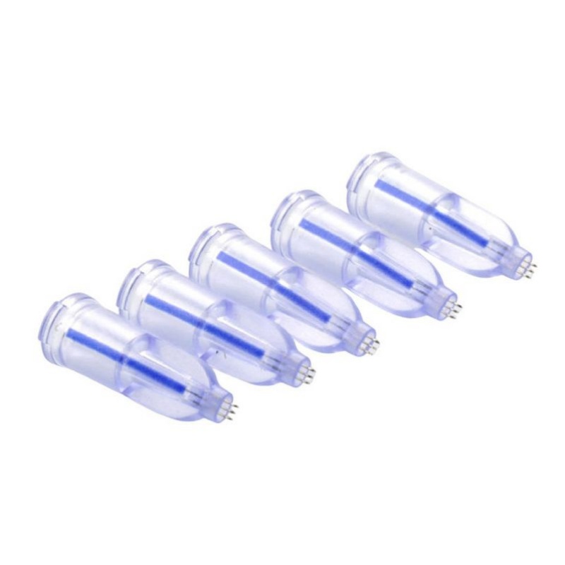 20Pcs Crystal 3Pin Micro Needle Tips 34G Three Needles Cartridge for Around Eyes & Neck Anti-Aging Care