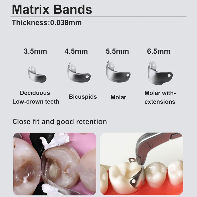 Dental Matrix Bands Ring Clamp Sectional Matrice Fit Garrison Palodent V3 System Kit