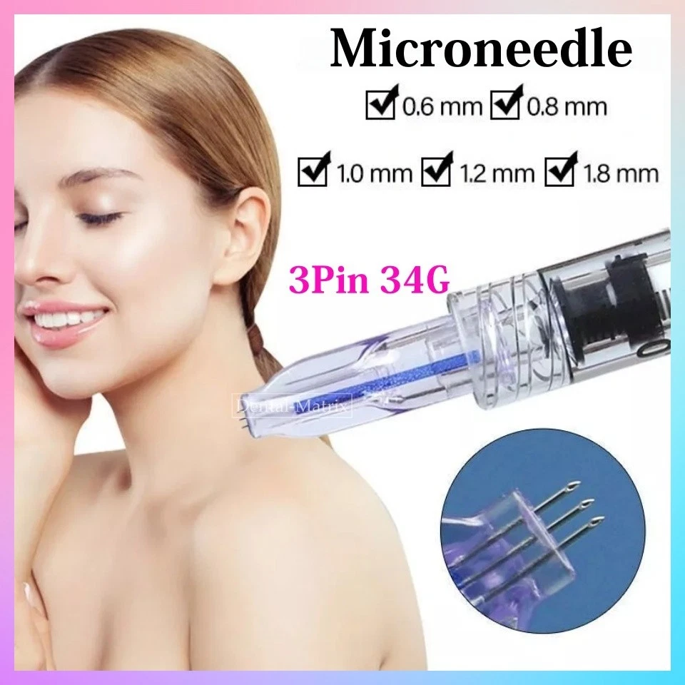 20Pcs Crystal 3Pin Anti Aging Around Eyes Neck Micro Needle Skin Use Three Needles 34G