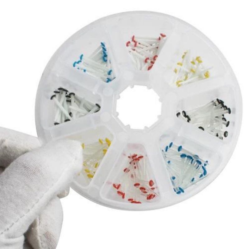 200Pcs Dental Fiber Post Resin Restorative Kit | Quartz Glass Teeth Posts 1.2mm 1.4mm 1.6mm 1.8mm for Dentist