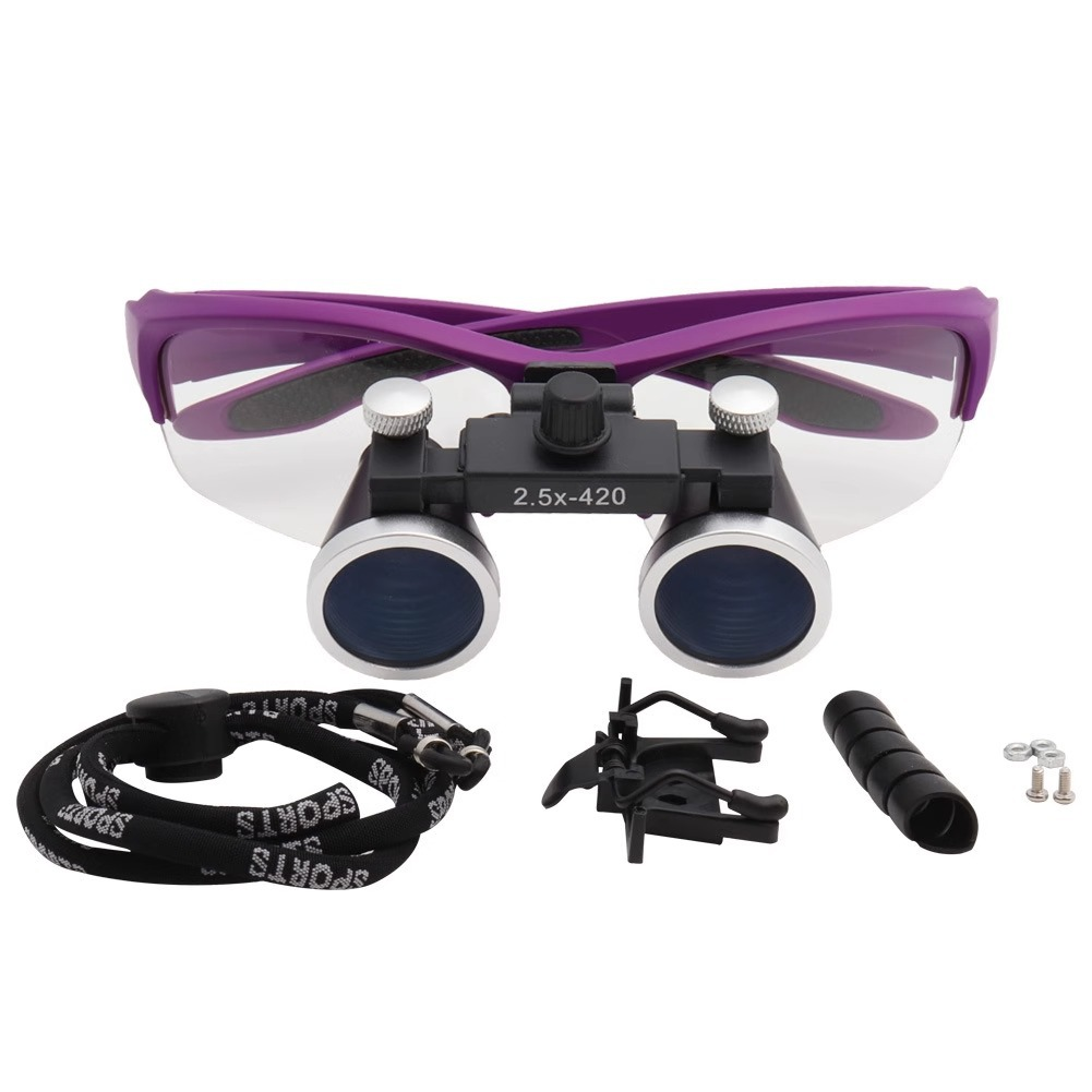 Dental Surgical Binocular Loupes Magnifier Glasses 2.5/3.5X LED 5W Head Light