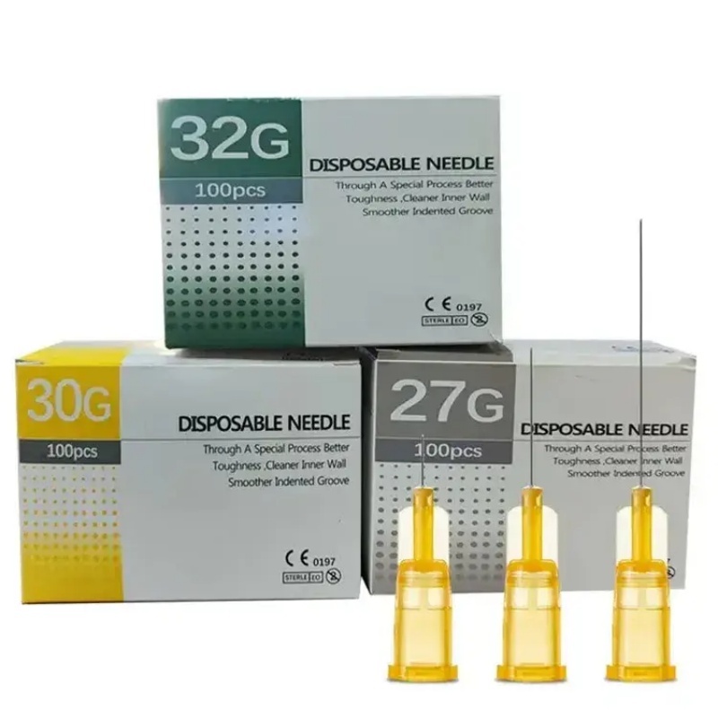 100Pcs Sterile Tattoo Piercing Needles | Disposable Micro Injector Syringe Tips for Painless Meso Therapy