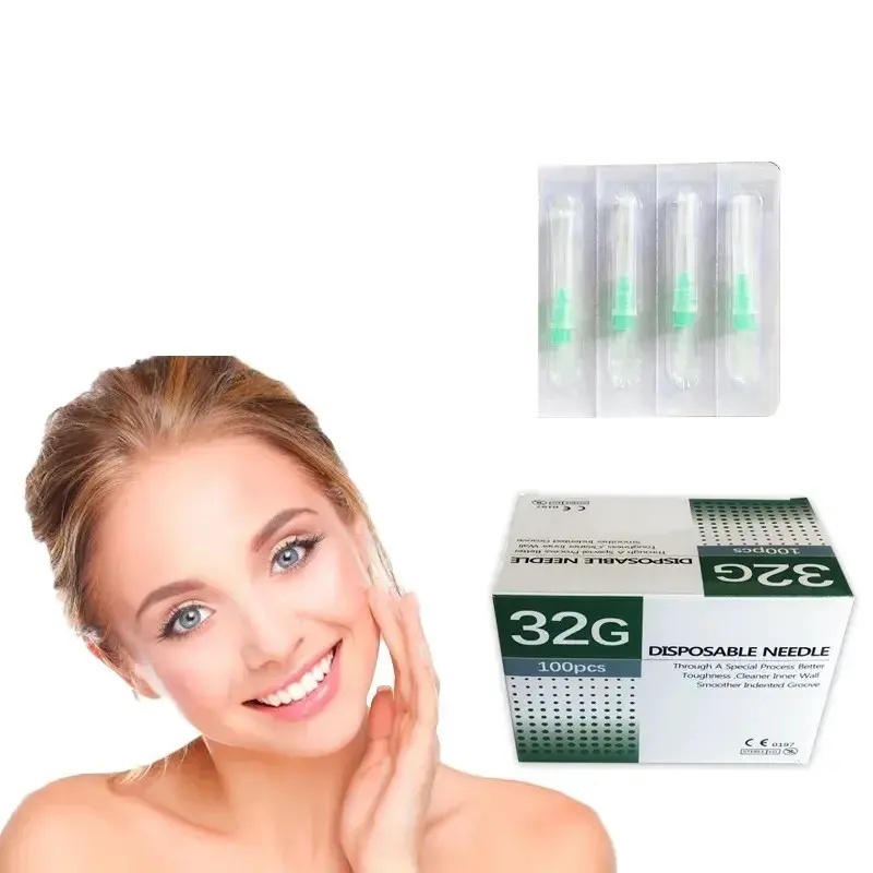 100Pcs Sterile Tattoo Piercing Needles | Disposable Micro Injector Syringe Tips for Painless Meso Therapy