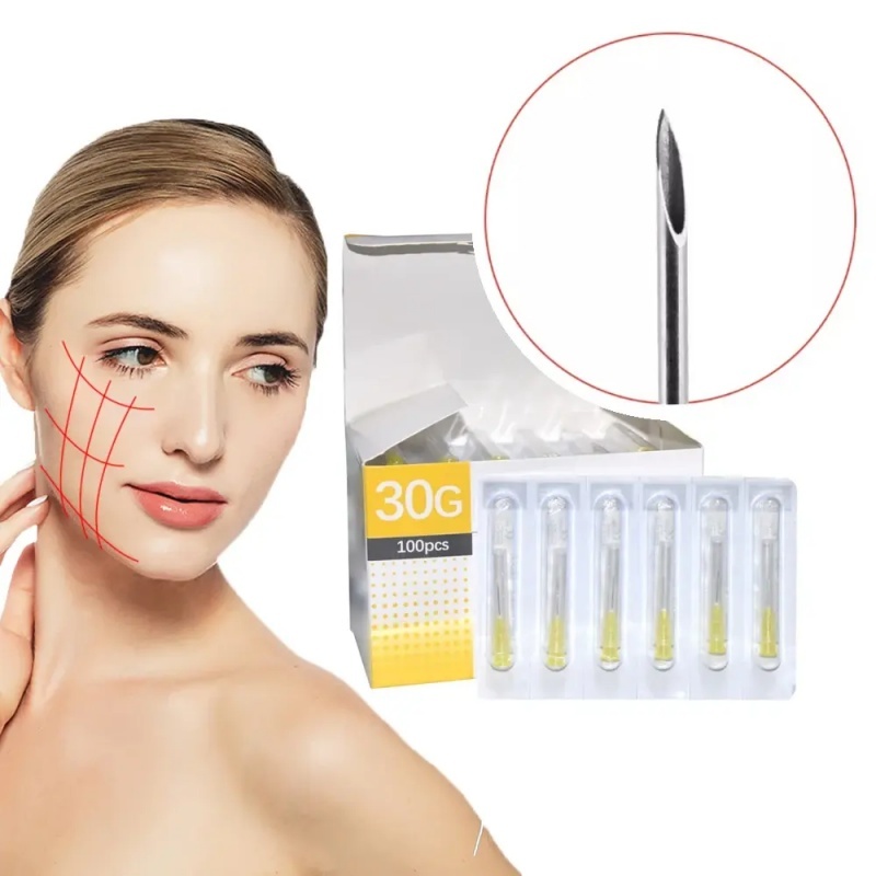 100Pcs Sterile Tattoo Piercing Needles | Disposable Micro Injector Syringe Tips for Painless Meso Therapy