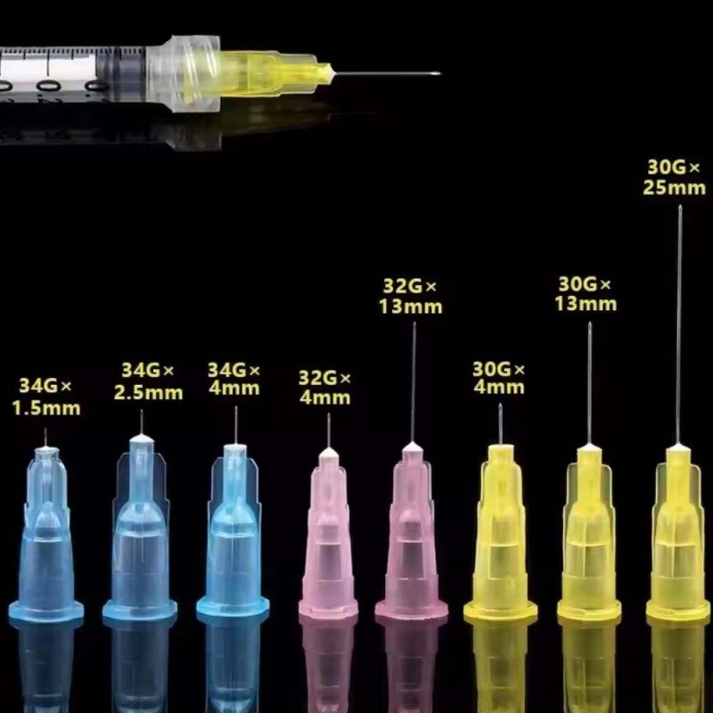 100Pcs Sterile Tattoo Piercing Needles | Disposable Micro Injector Syringe Tips for Painless Meso Therapy