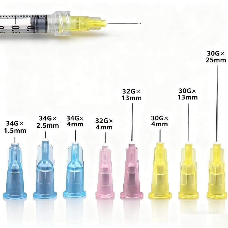 100Pcs Sterile Tattoo Piercing Needles | Disposable Micro Injector Syringe Tips for Painless Meso Therapy