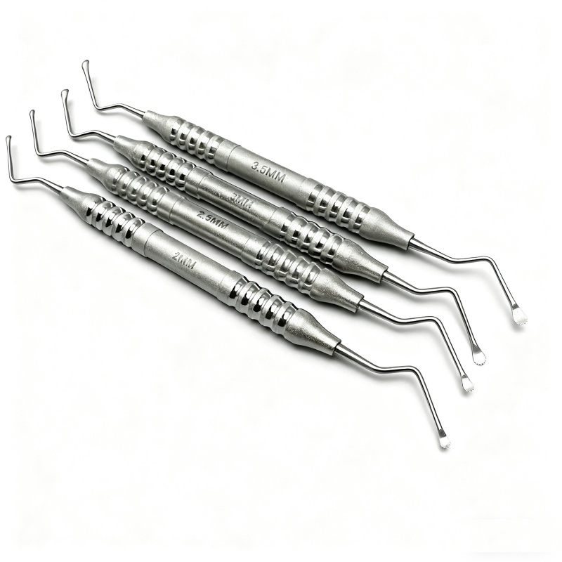 Periodontal Lucas Bone Curettes Serrated Dental Surgical Jagged Spoon Instrument 2.0mm 2.5mm 3.0mm 3.5mm