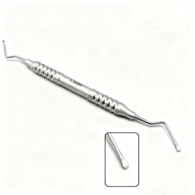 Periodontal Lucas Bone Curettes Serrated Dental Surgical Jagged Spoon Instrument 2.0mm 2.5mm 3.0mm 3.5mm