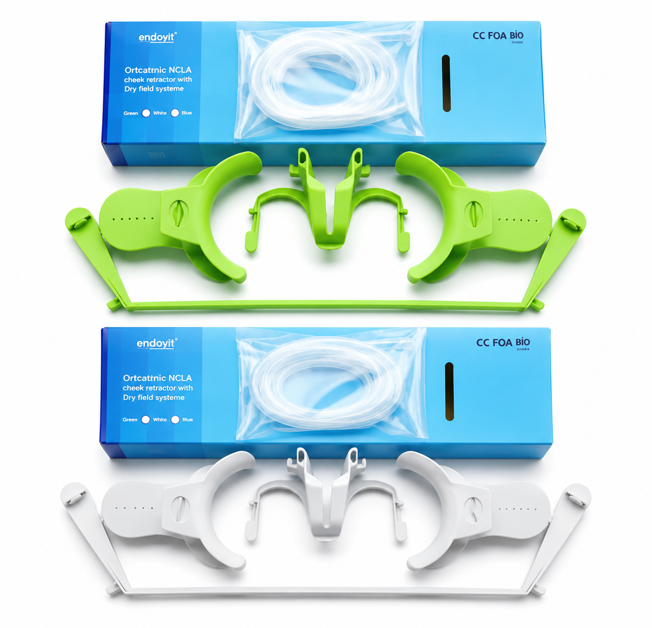 Dental Ortho Nola Lip Cheek Retractor, Dry Field Mouth Opener System with Tongue Guard, Large/Small
