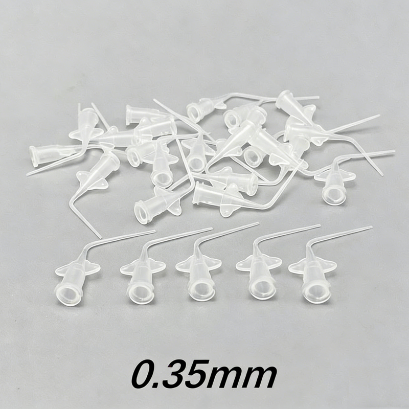 100Pcs Dental Endo Irrigation Tips, Disposable Root Canal Rinsing Side-Vented Syringe Needle Tips, 0.25/0.35mm