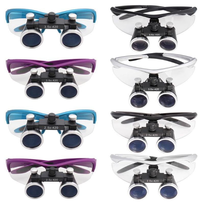 Dental Surgical Binocular Loupes Magnifier Glasses 2.5/3.5X LED 5W Head Light