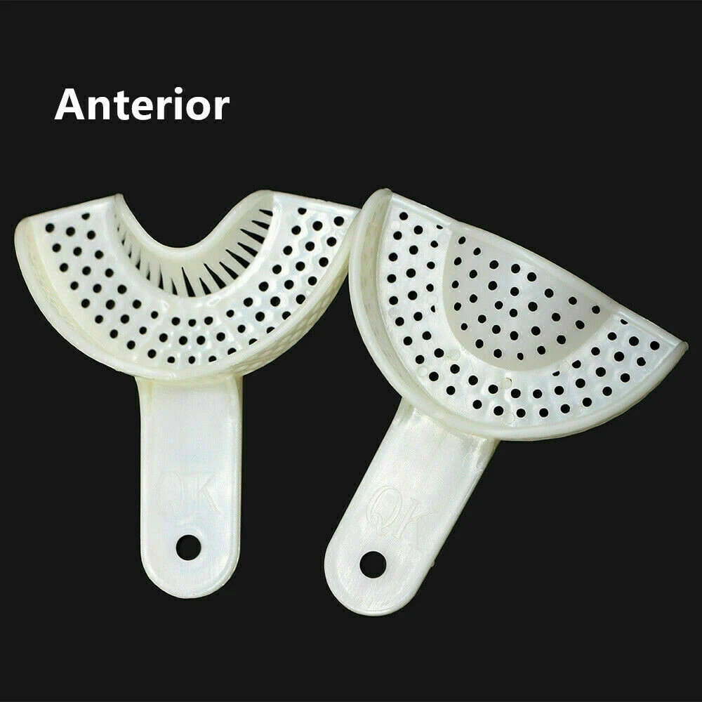 100pcs Plastic Disposable Impression Trays Central Dental Supply Denture tray