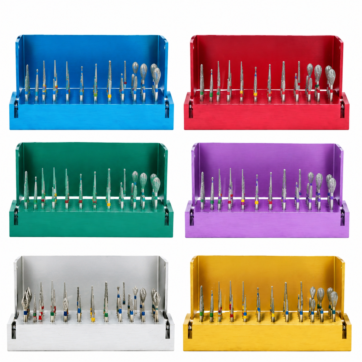 Premium Dental Diamond Burs Set for High Speed Handpiece, FG Friction Grip Rotary Drills Preparation Kit