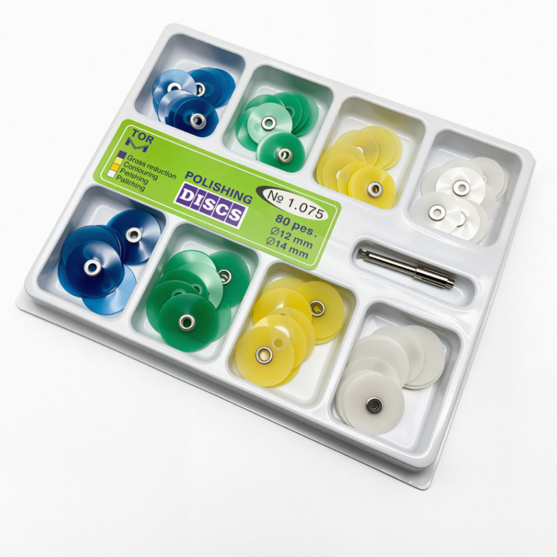 40/80Pcs Dental Composite Polishing Finishing Discs Kit with Mandrel | 12mm 14mm Gross Reduction Contouring Wheels