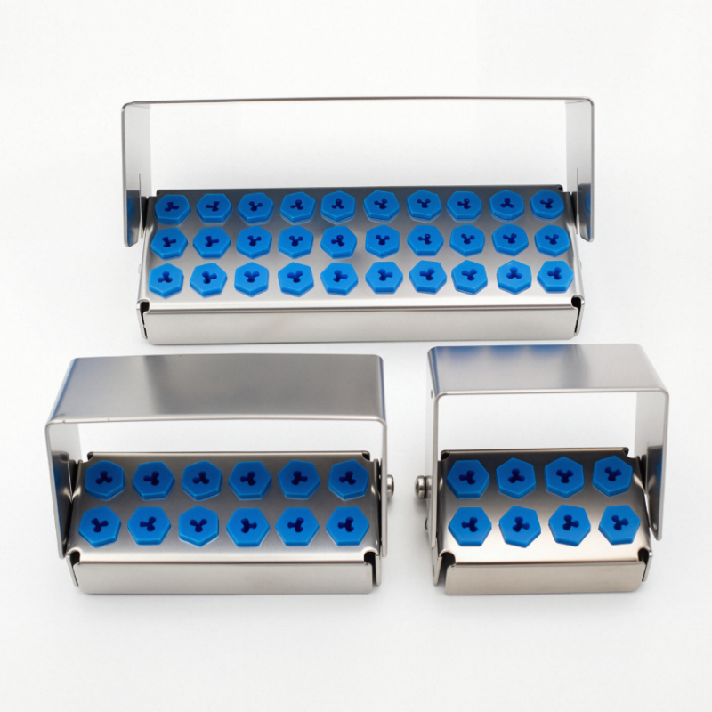 8/12/30Hole Bur Dental Burs Disinfection Autoclave Stand Holder Block Case Steel
