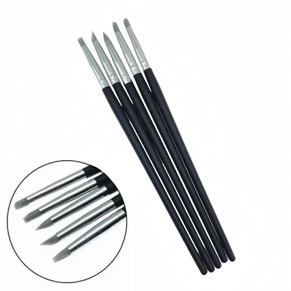 50pcs Dental Silicone Brush Pen For Composite Cement Adhesive Porcelain Teeth