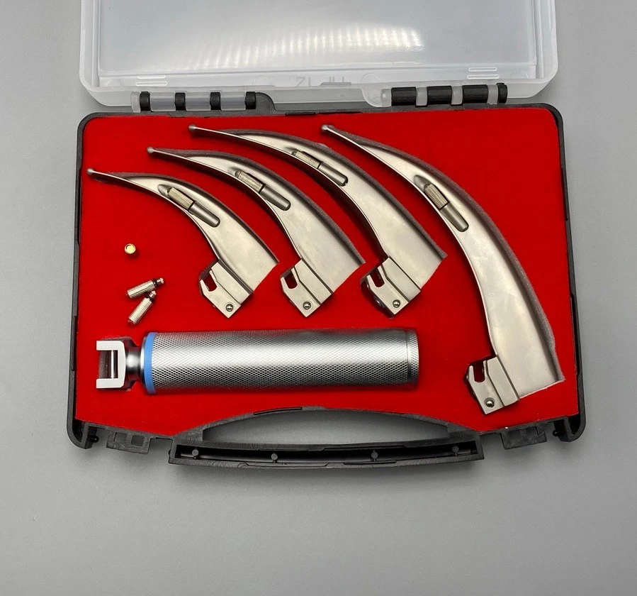 Laryngoscope Adult Anesthesia throat mirror LED light Intubation Fiber optic Kit