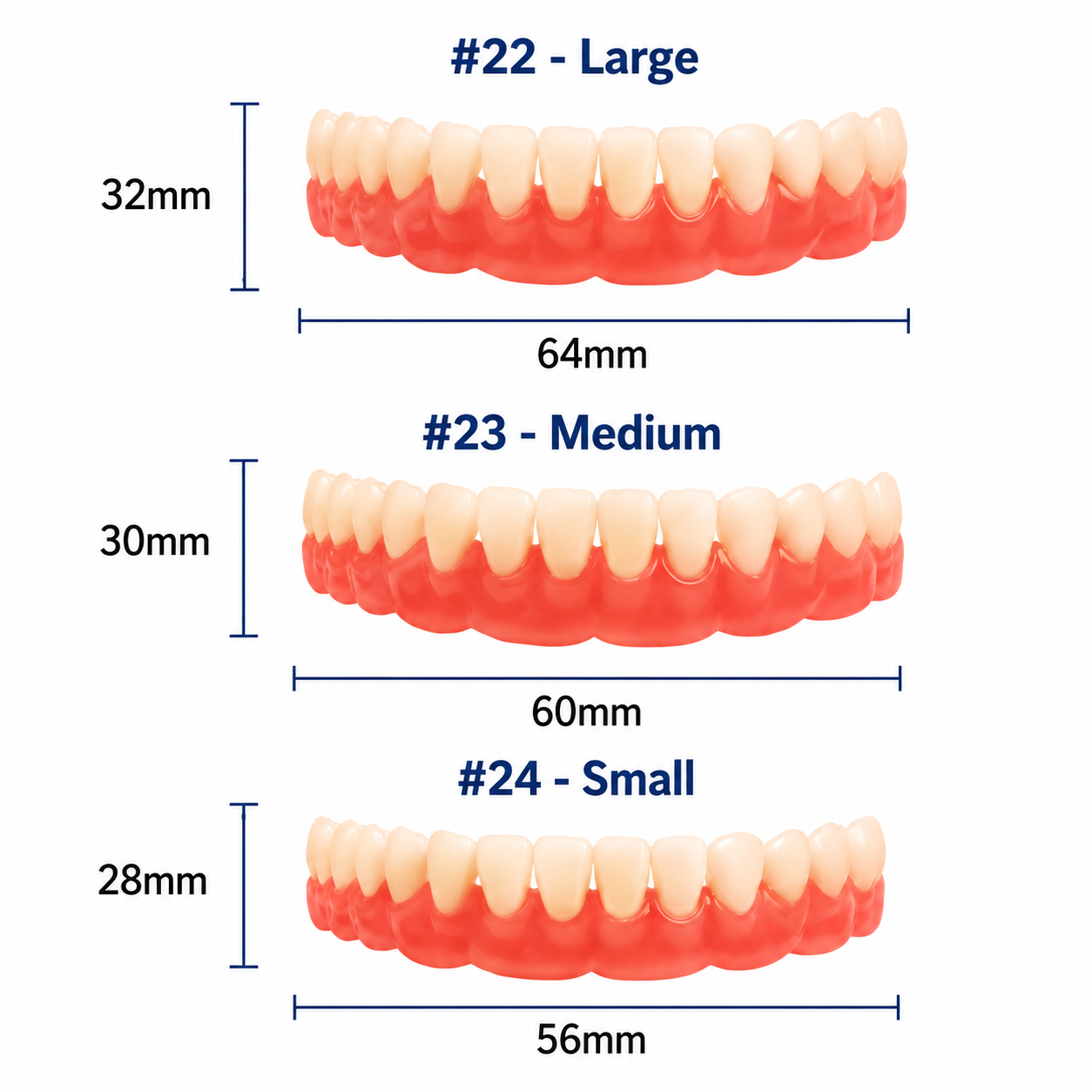 CAIYU Dental Acrylic Resin Teeth for DIY Dentures | False Teeth Shade A1 A2 A3 Upper Lower Row Replacement
