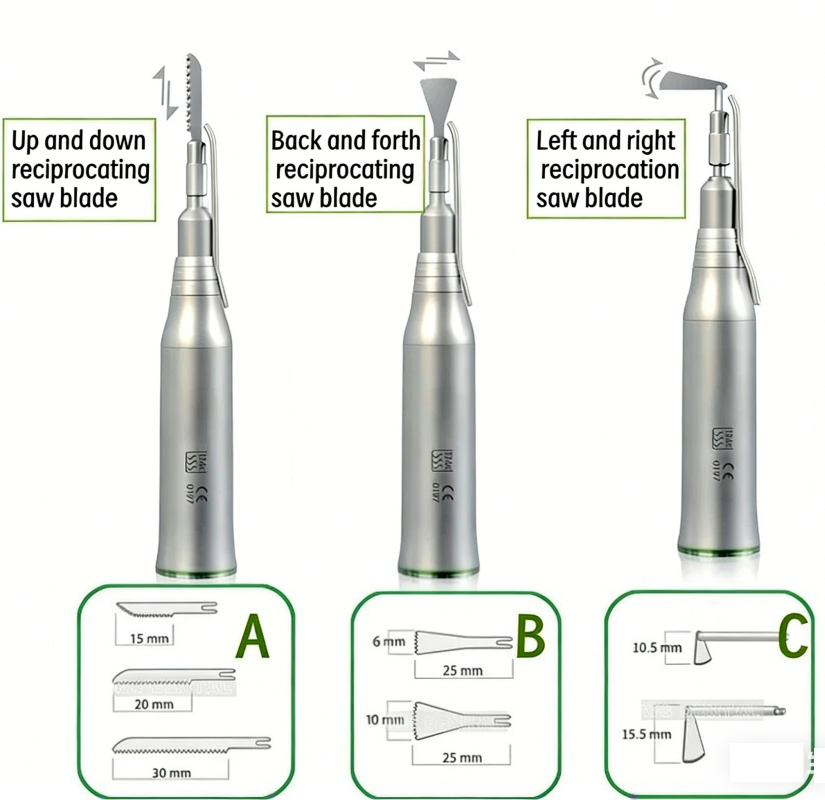 Dental Micro Saw Surgical Straight Handpiece Reciprocating Bone Cutting Blades