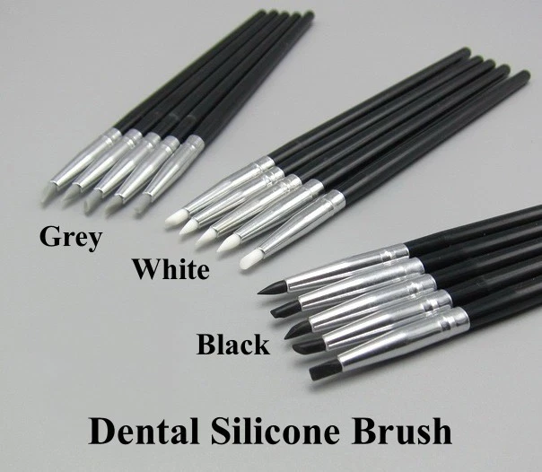 50pcs Dental Silicone Brush Pen For Composite Cement Adhesive Porcelain Teeth
