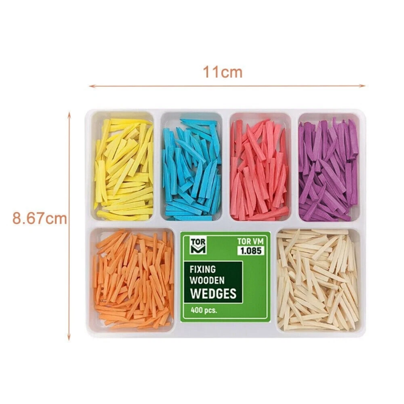 400pcs/box Dental Disposable Wooden Wedges Restoration Interdental Contoured Wedge