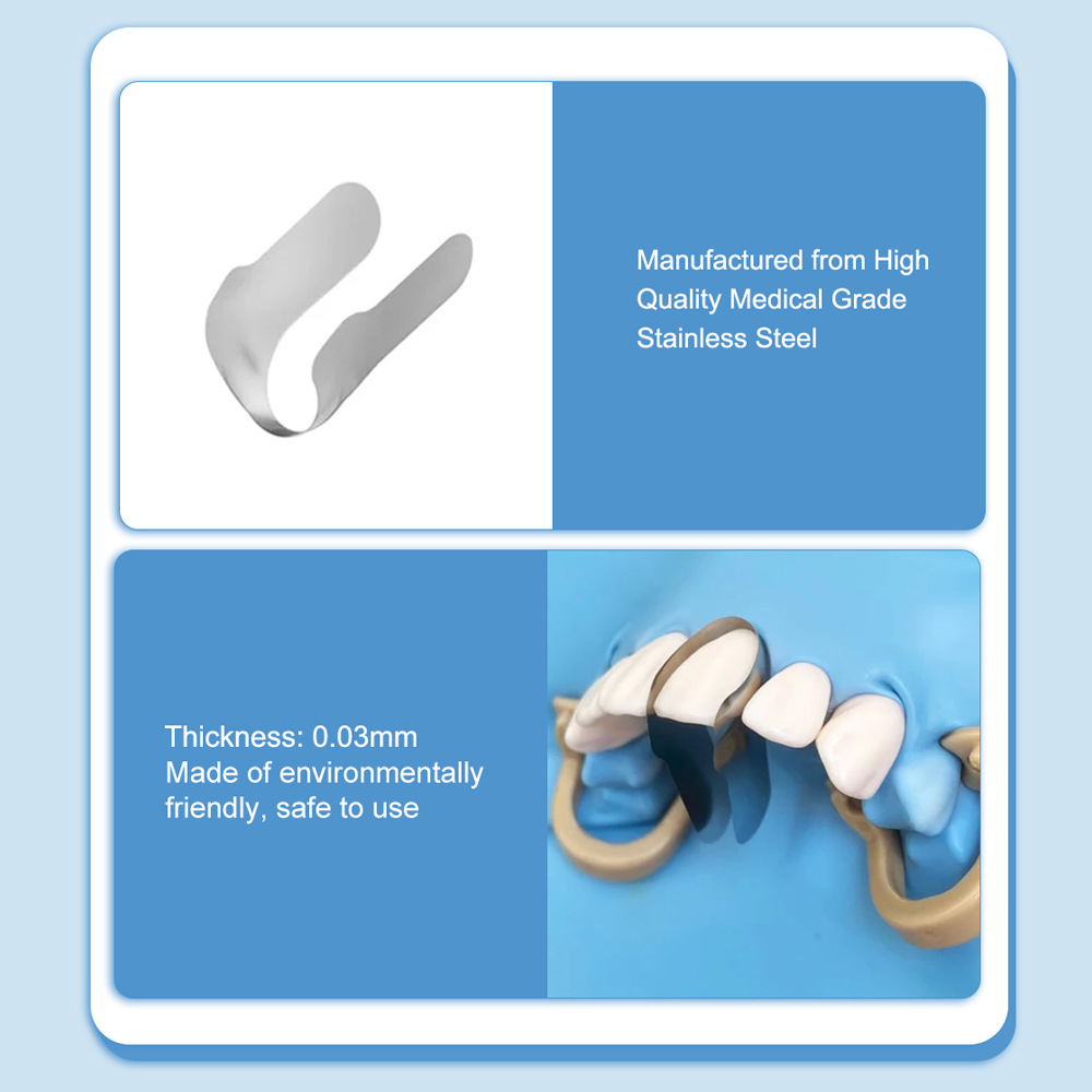 30pcs Dental Contoured Anterior Matrix Sectional System Metal Matrices Bands