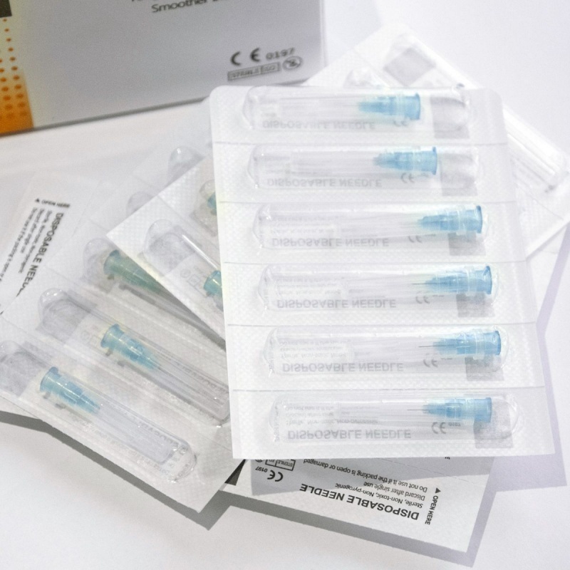 100Pcs Sterile Tattoo Piercing Needles | Disposable Micro Injector Syringe Tips for Painless Meso Therapy