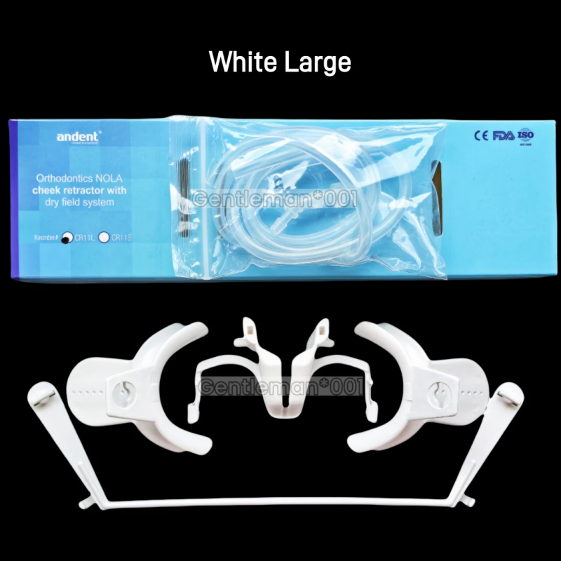 Dental Ortho Nola Lip Cheek Retractor, Dry Field Mouth Opener System with Tongue Guard, Large/Small