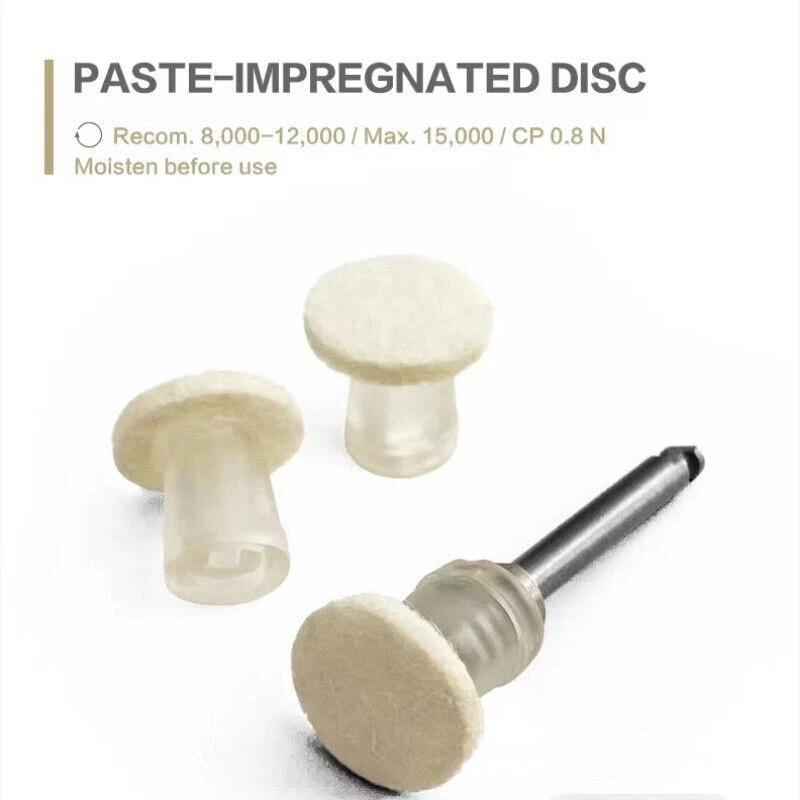 50Pcs/Box Dental Composite Polishing Paste Impregnated Disc Kit Finishing Discs w Mandrel