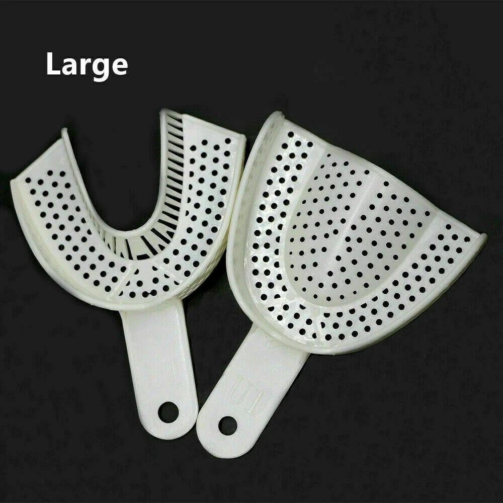 100pcs Plastic Disposable Impression Trays Central Dental Supply Denture tray
