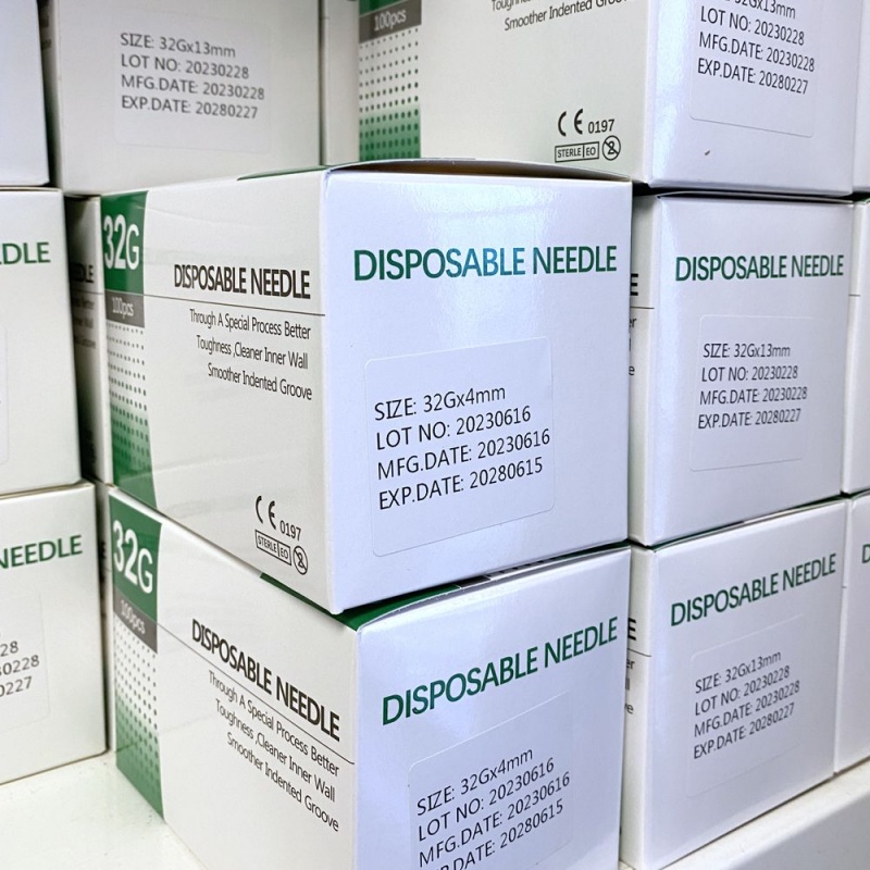 100pcs Tattoo Piercing Micro Needles Sterile Painless Syringe Tips Injector Disposable