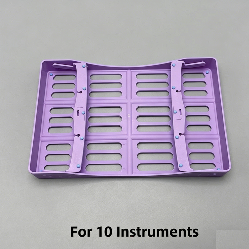 Plastic Dental Sterilization Cassette Box Tray Rack 5/7/10 Instruments Autoclave