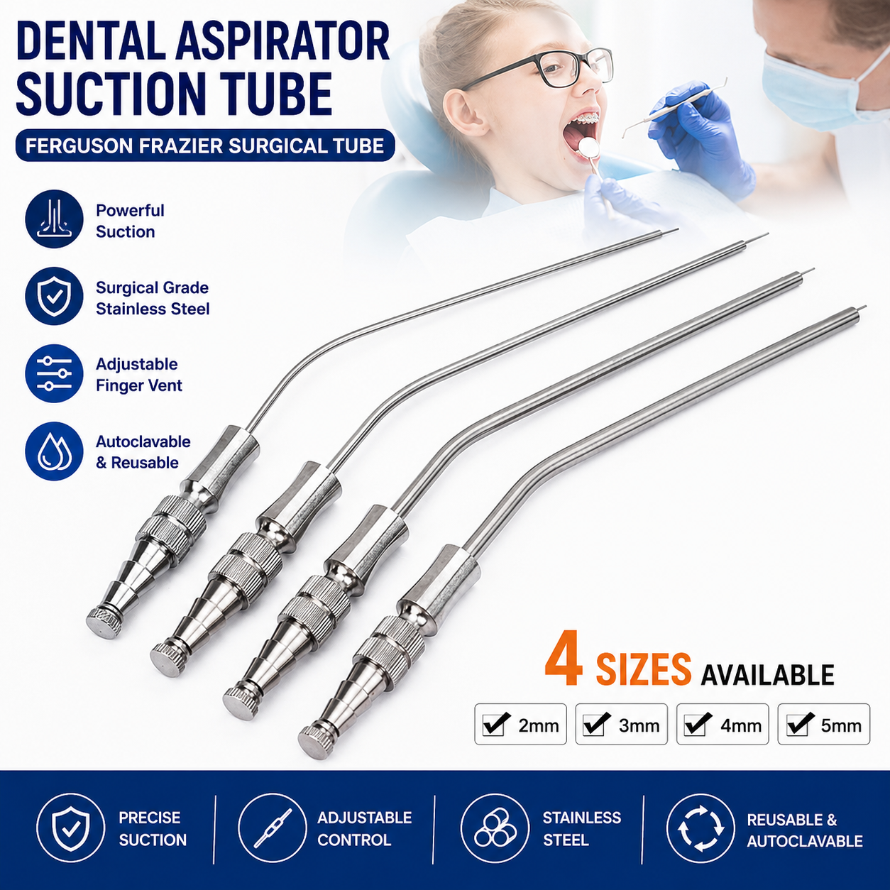 Dental Aspirator Suction Tube Ferguson Frazier Surgical Laboratory Tubes 2/3/4/5mm