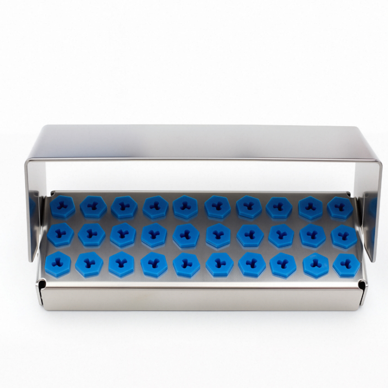 8/12/30Hole Bur Dental Burs Disinfection Autoclave Stand Holder Block Case Steel