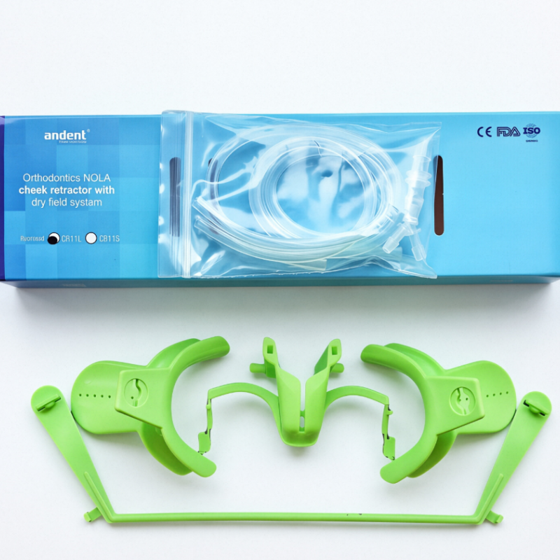 Dental Ortho Nola Lip Cheek Retractor, Dry Field Mouth Opener System with Tongue Guard, Large/Small