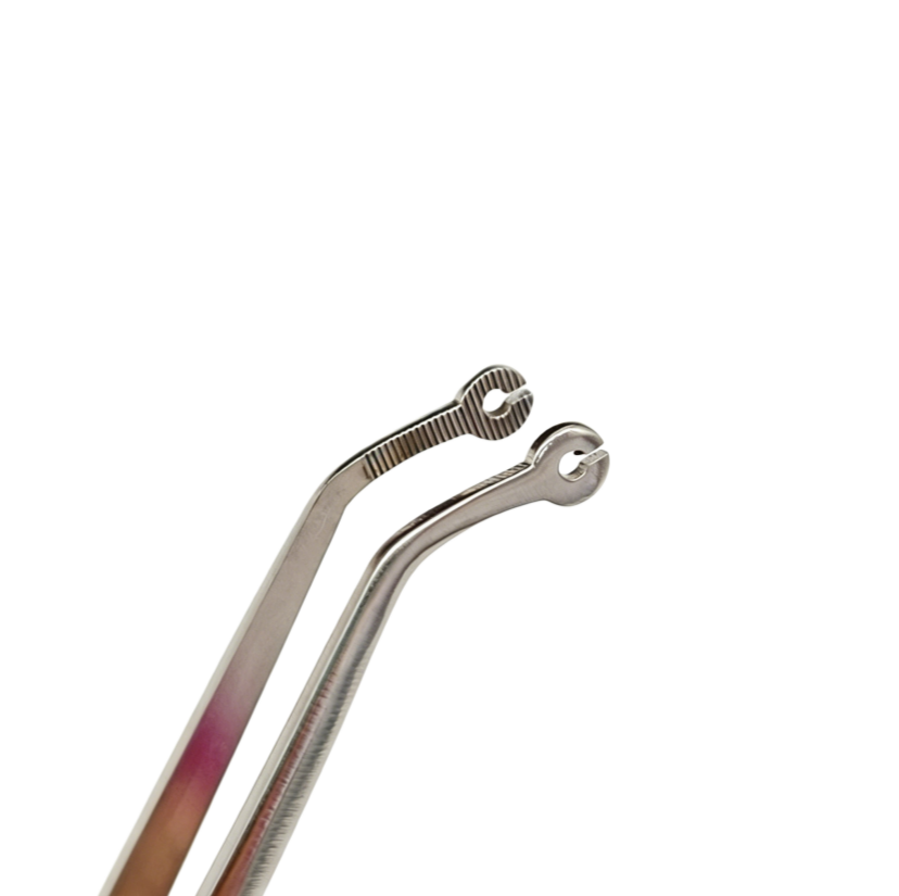 Dental Suture Forceps Stainless Steel Tissue Grasping Forceps for Implant Surgery Round and Square tip