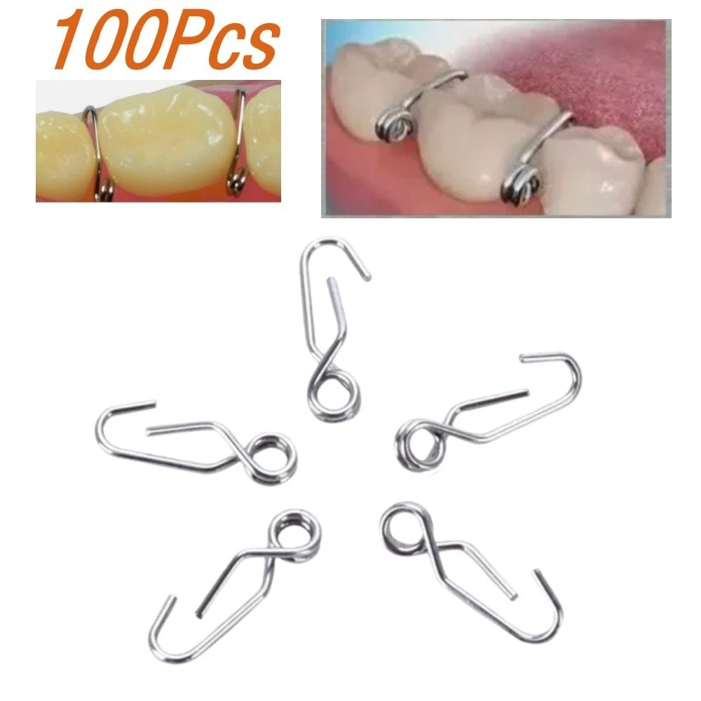 100Pcs Separating Spring Orthodontic Dental Self-Locking Separate Spring Separator