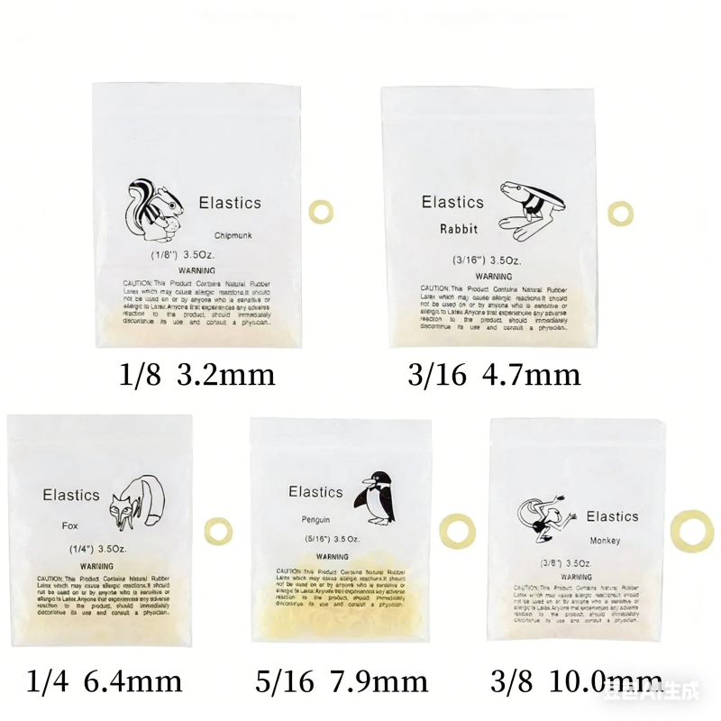 5000pcs Dental Orthodontic Rubber Bands Elastics Latex Braces 15 Sizes/forces