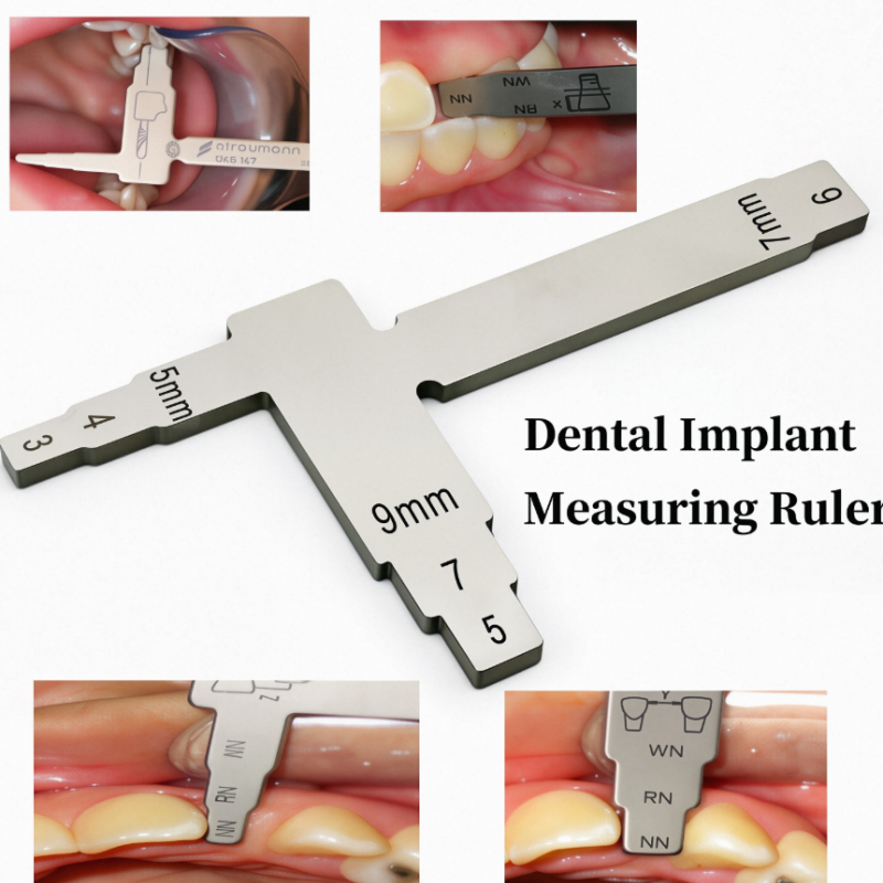 Dental T-shape Implant Measure Ruler Locating Caliper Distance Guide Ruler