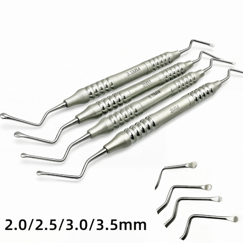 Periodontal Lucas Bone Curettes Serrated Dental Surgical Jagged Spoon 