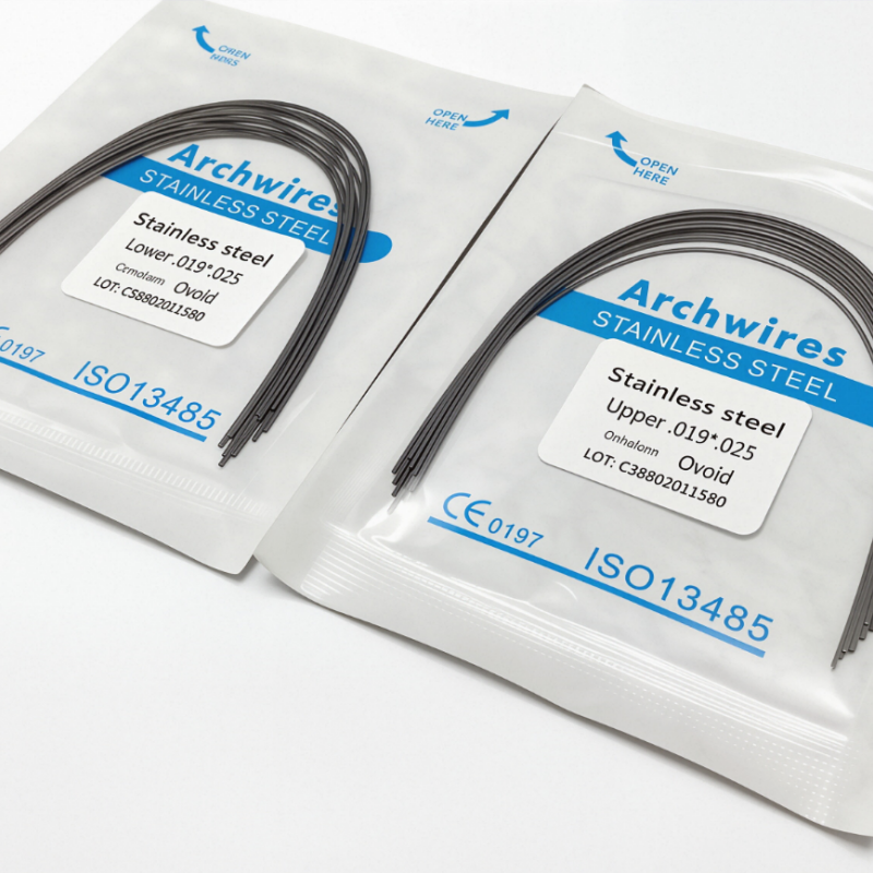Premium Dental Stainless Steel Orthodontic Arch Wires Round & Rectangular Natural Form for Upper Lower