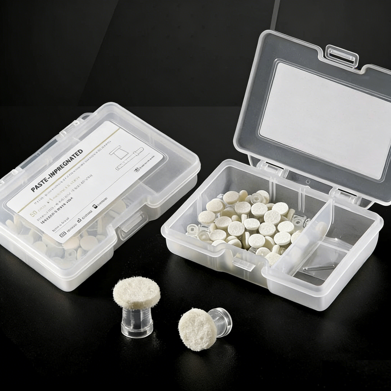 50Pcs/Box Dental Composite Polishing Paste Impregnated Disc Kit Finishing Discs w Mandrel