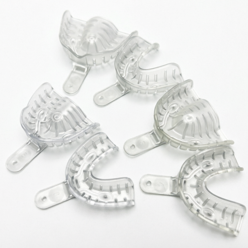 10 pairs Dental Alginate Impression Trays Clear Autoclave 121°C Large Medium Small