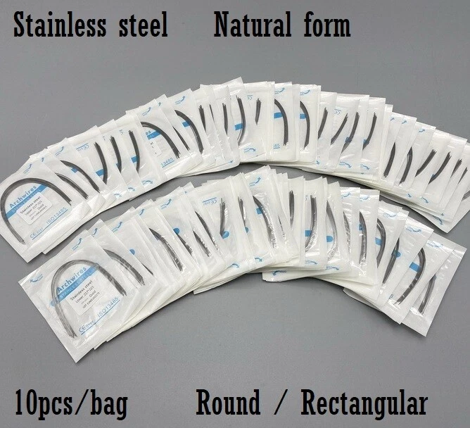 Dental S.S Orthodontic Arch Wire Stainless Steel Round Rectangular Natural Form Upper Lower